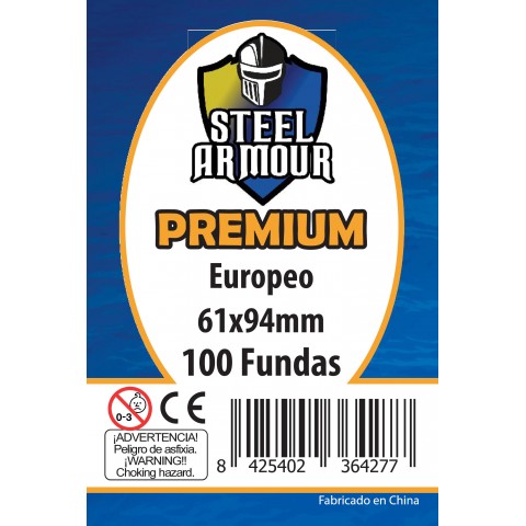 Fundas Steel Armour (59x92mm) Europeo PREMIUM (100) - Exterior 61x94mm