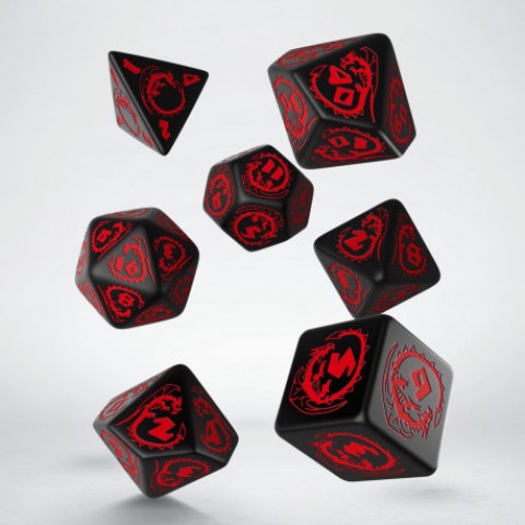 Set de Dados Dragones - Negro & Rojo